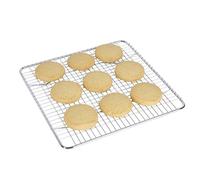 KitchenCraft Chrome-Plated Wire Mesh Cake Cooling Rack/Trivet, 25.5 x 25.5 cm (1" x 1") - Square