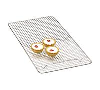 KitchenCraft Chrome Plated Oblong Cake Cooling Tray - Silver - Chrome-Plated Wire Mesh - Cooling Rack