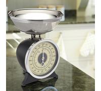 KitchenCraft Classic Collection Mechanical Kitchen Scales with Bowl, Black, 2 kg Capacity