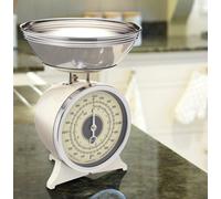KitchenCraft Classic Collection Mechanical Kitchen Scales with Bowl, Cream, 2 kg Capacity