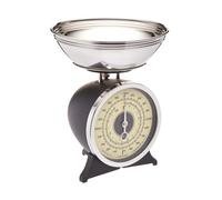 KitchenCraft Classic Collection Mechanical Kitchen Scales with Bowl, Black, 2 kg Capacity