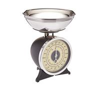 KitchenCraft Classic Collection Mechanical Kitchen Scales with Bowl, Black, 2 kg Capacity