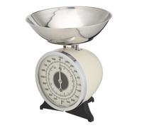 KitchenCraft Classic Collection Mechanical Kitchen Scales with Bowl, Cream, 2 kg Capacity