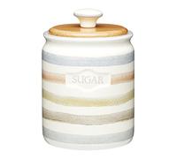 KitchenCraft Classic Collection Striped Ceramic Sugar Container, Dishwasher Safe, 8 ml (28 fl oz) - Cream, 17 x 11cm