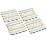 KitchenCraft Classic Collection Vintage-Style Ceramic Drink Coasters (Set of 4), 10 x 9.8 x 0.8 cm
