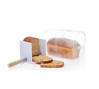 KitchenCraft Stay Fresh Bread Bin, Large Bread Bin with Bread Slicer Guide, In Gift Box, Large, Plastic