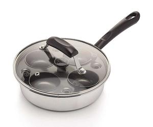KitchenCraft Coated Carbon Steel Four Hole Egg Poacher Carbon