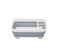 KitchenCraft Collapsible Plastic Dish Drainer Rack Non-Slip Feet 37.5 x 29.5 cm