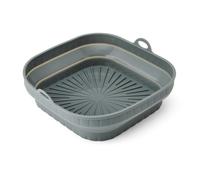 KitchenCraft Collapsible Silicone Air Fryer Liner, Square, 22x7.5cm, Sleeved in Grey | Size: 22x7.5 cm Kitchencraft Grey 22x7.5 cm