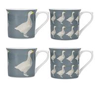 Lots Of Mugs & Kisses Bone China Geese Set Of 4 Fluted Coffee Cup