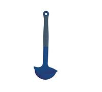 KitchenCraft CWBRLADNVY Colourworks Multi Soup Ladle / Strainer Spoon, Silicone, Blackberry, 27 cm