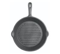 KitchenCraft Deluxe Cast Iron 24 cm Round Ribbed Grill Pan