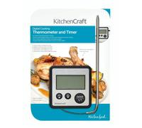 KitchenCraft Digital Cooking Thermometer and Timer - Black - Plastic - Thermometer