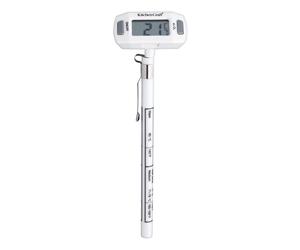 KitchenCraft Digital Probe Thermometer, -45 to 200 deg C, Blister Carded in White Kitchencraft White