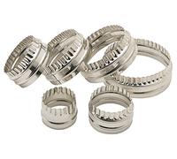 KitchenCraft Double Sided Pastry Cutters Set with Fluted / Round Edges, Stainless Steel, 6 Pieces, Silver