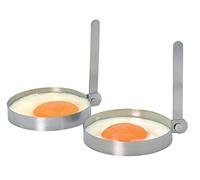 KitchenCraft Egg Rings for Frying, Stainless Steel, Non-Stick and Easy to Remove, Set of 2, 8.5cm (3.5''), Silver
