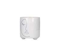 KitchenCraft Face Planter, Indoor Plant Pot for Herbs, Cactus, Succulents or Small House Plant, Dolomite, Grey, 10 x 11cm