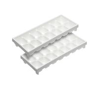 KitchenCraft Flexible Ice Cube Trays, Set of 2 Plastic Ice Cube Moulds, 31.5 x 12 x 4.5cm - White - Polypropylene - Ice Trays