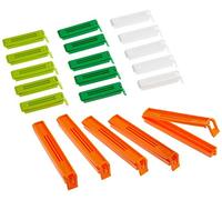 KitchenCraft Food Bag Clips for Food Storage, Plastic, Assorted Sizes, 14 cm (5.5") and 24 cm (9.5"), Set of 2