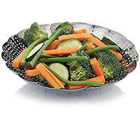 KitchenCraft Food Steamer Basket for Saucepans with Collapsible Design, Stainless Steel, Silver, 23 cm