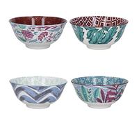 KitchenCraft 4-Piece Ceramic Cereal Dessert Bowl Set - Blue / 16cm