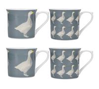 KitchenCraft "Goose" 4-Piece Ceramic Mug Set Packed in Easy-to-wrap Gift Box