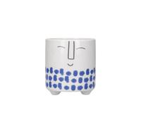 Kitchencraft Happy Face Planter, Dolomite, White / Blue