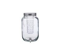 KitchenCraft Home Made Glass Drinks Dispenser Jar with Water Infuser, 7.5 Litres - Transparent
