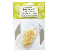 KitchenCraft Home Made Jam Jar Covers for 2lb Jars (Pack of 24 Wax Discs, Plus Labels and Covers)