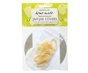 KitchenCraft Home Made Jam Jar Covers for 2lb Jars (Pack of 24 Wax Discs, Plus Labels and Covers)