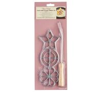 KitchenCraft Home Made Swedish Rosette Iron Set - Silver - Metal - Waffle Making