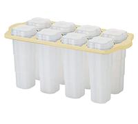 KitchenCraft Ice Lolly Maker with 8 Moulds and 16 Wooden Lollipop Sticks, BPA Free Plastic,White