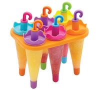 KitchenCraft Ice Lolly Mould with 6 Reusable Umbrella Style Sticks, Plastic, Multi Colour