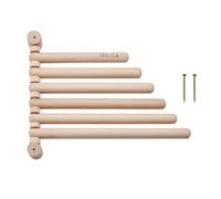 KitchenCraft Idilica Beechwood 6-Rail Wall Rack in Brown Kitchencraft Brown