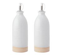Kitchencraft Idilica Cream Ceramic Oil And Vinegar Bottles 450Ml Gift Boxed Pack Of 2