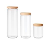 KitchenCraft Idilica Glass Storage Jar Set of 3 in Clear Kitchencraft Clear