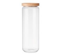 KitchenCraft Idilica Glass Storage Jar with Beechwood Lid, 1300ml in Clear Kitchencraft Clear