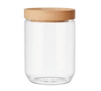 KitchenCraft Idilica Glass Storage Jar with Beechwood Lid, 500ml in Clear Kitchencraft Clear