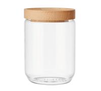 KitchenCraft Idilica Glass Storage Jar with Beechwood Lid, 500ml in Clear Kitchencraft Clear