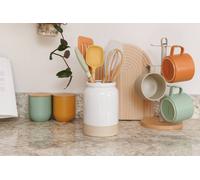 KitchenCraft Idilica Kitchen Tools & Holder Set in Cream Kitchencraft Cream