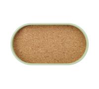 KitchenCraft Idilica Oval Serving Tray with Cork Veneer Base, Presentation Tray for Snacks, Dessert, Biscuits, Tea & Coffee 38 x 2cm
