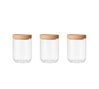 KitchenCraft Idilica Set of 3 Glass Storage Jars, 500ml in Clear Kitchencraft Clear