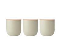 KitchenCraft Idilica Set of 3 Kitchen Canisters with Beechwood Lid in Grey Kitchencraft Grey