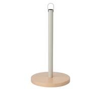 KitchenCraft Idilica Stainless Steel Kitchen Roll Holder with Beechwood Base in Brown Kitchencraft Brown