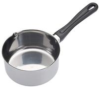 KitchenCraft Induction Milk Pan with Pouring Lip, Stainless Steel, 14 cm (6''), Silver