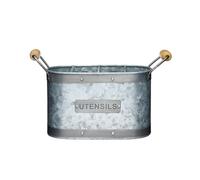 KitchenCraft Industrial Kitchen Galvanised Steel Utensil Holder, 27.5 x 11 x 17 cm (11" x 4.5" x 6.5")