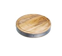 Kitchencraft Industrial Kitchen Handmade Round Wooden Butcher's Block Chopping Board, Brown