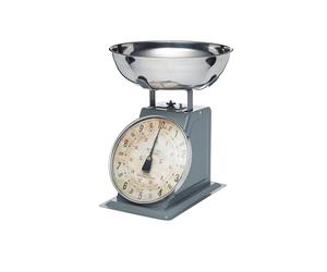 KitchenCraft Industrial Kitchen High-Capacity Heavy-Duty Mechanical Kitchen Scales, Food Weighing Scales for Cooking and Baking, with Bowl, 1 kg (22 lbs) - Grey
