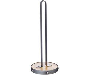 KitchenCraft Industrial Kitchen Metal/Wooden Kitchen Roll Holder, 31 cm (12")