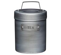 KitchenCraft Industrial Kitchen Vintage-Style Metal Tea Caddy, 1 L (1.75 pts), Grey